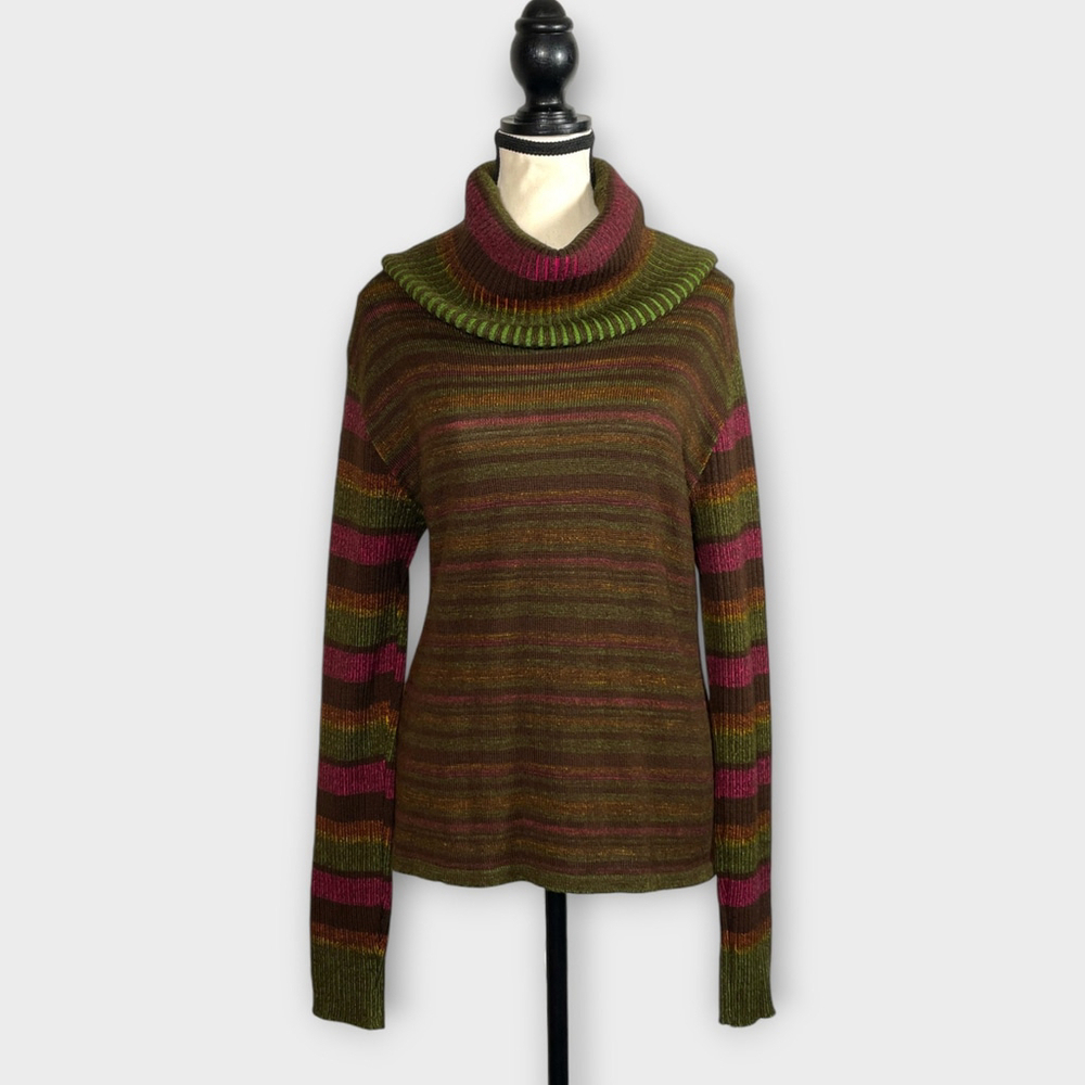 COCCOLE Cowl Neck Merino Wool Blend Sweater Womens LARGE Made in Italy - Picture 1 of 10